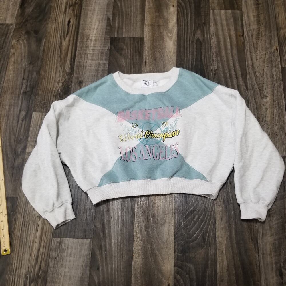 Princess Polly Sweatshirt Women 6 Los Angeles Retro Crop Distress Champs Core No